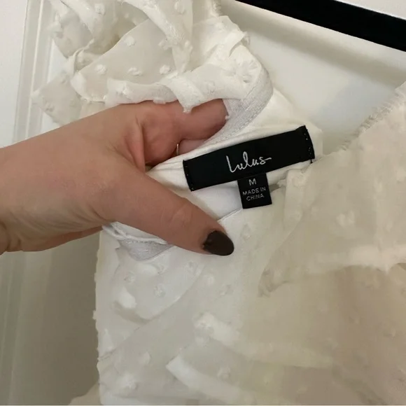 Lulus White Swiss Dot Tiered Ruffled Midi Dress - Picture 6 of 7